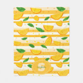 Spielerisches Orange Slice Muster mit grünen Blätt Fleecedecke (Vorderseite)