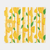 Spielerisches Orange Slice Muster mit grünen Blätt Fleecedecke (Vorderseite (Horizontal))