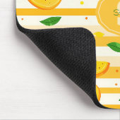 Spielerisches Orange Slice Muster mit grünen Blätt Mousepad (Ecke)