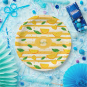 Spielerisches Orange Slice Muster mit grünen Blätt Pappteller (Party)