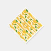 Spielerisches Orange Slice Muster mit grünen Blätt Serviette (Ecke)
