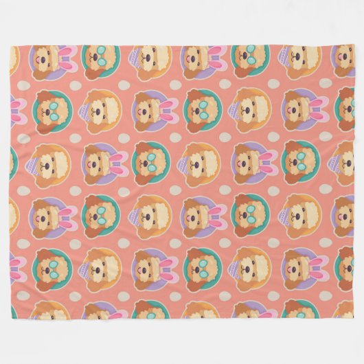 Spielerisches Ostermuster Fleecedecke (Vorderseite (Horizontal))