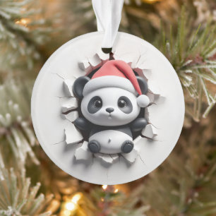 Spielerisches Panda-Feiertags-Ornament Ornament
