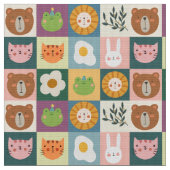 Spielerisches Patchwork-Muster mit Niedlichen Stoff (Nahaufnahme)