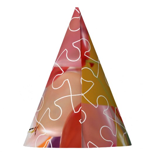 Spielerisches Puzzle 4. Geburtstag Partyhütchen (Rückseite)