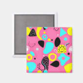 Spielerisches Rosa abstraktes Formenmuster Magnet (Vorderseite/Rückseite)