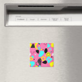 Spielerisches Rosa abstraktes Formenmuster Magnet (In Situ (Geschirrspüler))