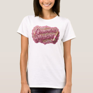 Spielerisches Rosa CHAMPAGNER IST MEINE MEDIZIN 3D T-Shirt