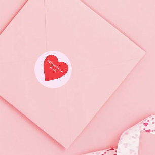 Spielerisches Rot-Rosa-Herzen-Valentinstag-Muster Runder Aufkleber