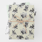 Spielerisches Schnauzer Dog Pattern Geschenkpapier Set (Beispiel)