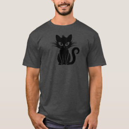Spielerisches Schwarz-Katze-Halloween-Top T-Shirt