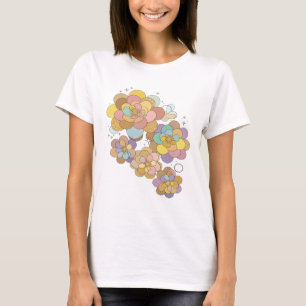 Spielerisches Silber FLORALE FANTASIE Fettes Desig T-Shirt