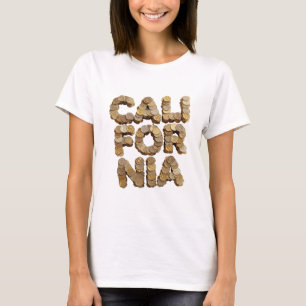 Spielerisches Silber KALIFORNIEN Statement-Design T-Shirt