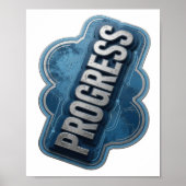 Spielerisches Silber PROGRESS Statement Design Poster (Vorne)