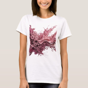 Spielerisches Silber-ZAHNRÄDER IN EINER FLÜSSIGEN T-Shirt