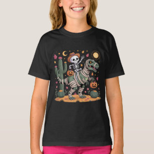 Spielerisches Skelett und wilde Mummy Dinosaurier T-Shirt