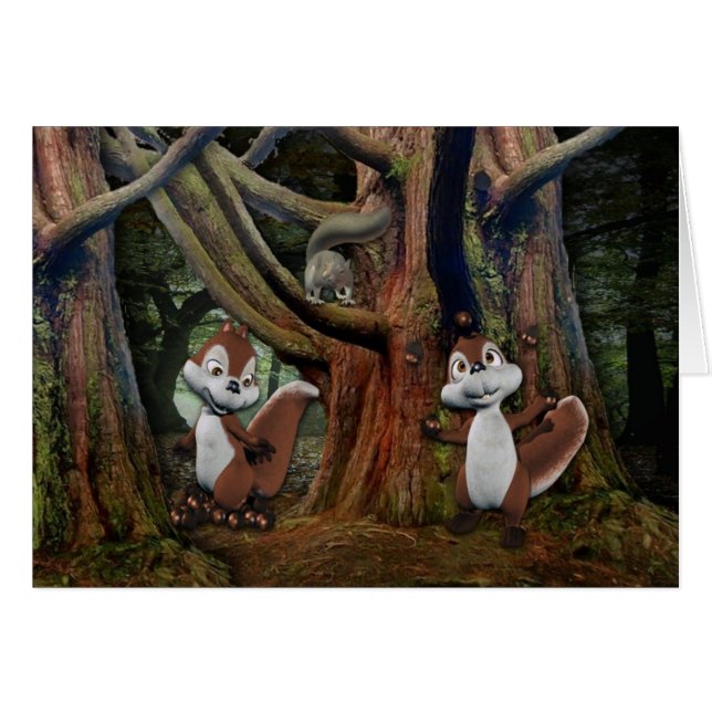 Spielerisches Squrrels (Vorderseite (Horizontal))