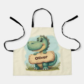 Spielerisches T-Rex mit Stone Name Sign Schürze (Vorderseite)