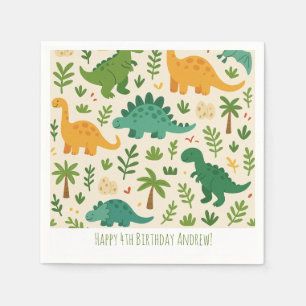 Spielerisches urzeitliches Dinosaurier-Muster Kind Serviette