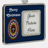 Spielerisches Weihnachtsbild Rahmen-Ornament Silber (Rechts)