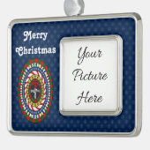 Spielerisches Weihnachtsbild Rahmen-Ornament Silber (Links)