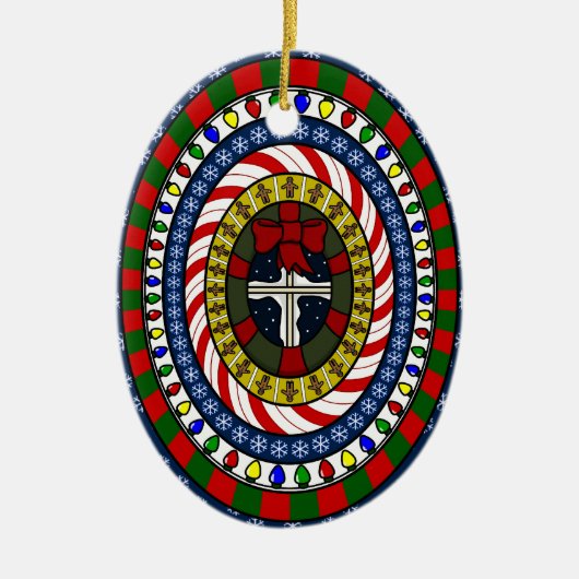 Spielerisches Weihnachtsgeschenk Keramik Ornament (Vorne)