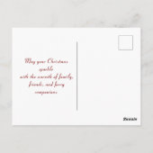 Spielerisches Weihnachtskätzchen am Baum mit Ornam Postkarte (Rückseite)