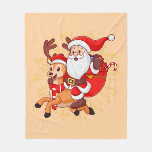 **"Spielerisches Weihnachtsmann-Design – Lustig un Fleecedecke