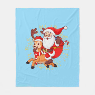 **"Spielerisches Weihnachtsmann-Design – Lustig un Fleecedecke
