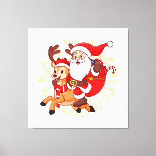 **"Spielerisches Weihnachtsmann-Design – Lustig un Leinwanddruck