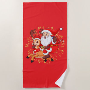 **"Spielerisches Weihnachtsmann-Design – Lustig un Strandtuch