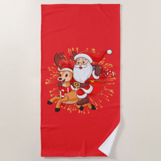 **"Spielerisches Weihnachtsmann-Design – Lustig un Strandtuch