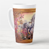 Spielerisches Weiße Pferd Milchtasse (Linke Ecke)