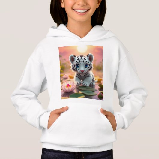 Spielerisches Weiße Tiger-Cub in Indiens Feuchtgeb Hoodie (Vorderseite)