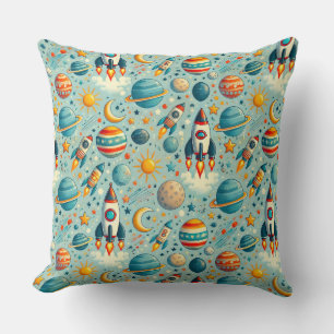 Spielerisches Weltraumthema Kissen