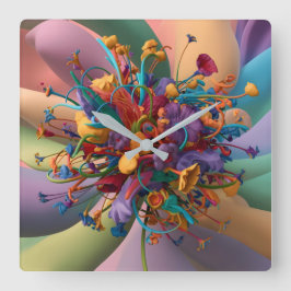 Spielerisches Zeitmesser: Einzigartige Wohngestalt Quadratische Wanduhr