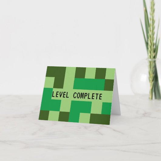 Spielerkarte für Level Complete Gamer Dankeskarte (Vorderseite)