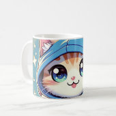 Spielerkatze in gemütlicher Umgebung Kaffeetasse (Vorderseite Links)