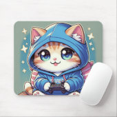 Spielerkatze in gemütlicher Umgebung Mousepad (Mit Mouse)