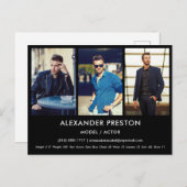 Spielermodell Comp/Zed Card 3 Foto Schwarze Postka Postkarte (Vorne/Hinten)