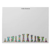Spielern Rainbow Color Schachfiguren Set Grau Notizblock (Vorderseite)