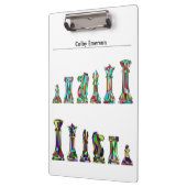 Spielern Regenbogen Schachpartien Eigener Text Klemmbrett (Links)