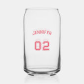 Spielername Jersey Number Sports Game Day Party Dosenglas (Vorderseite)