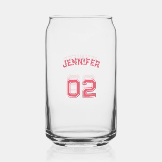 Spielername Jersey Number Sports Game Day Party Dosenglas (Rückseite)
