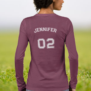 Spielername Jersey Number Women Maroon Long Sleeve Tri-Blend Shirt
