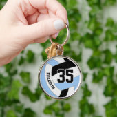 Spielername Jersey Nummer auf blauem schwarzen Vol Schlüsselanhänger (Hand)