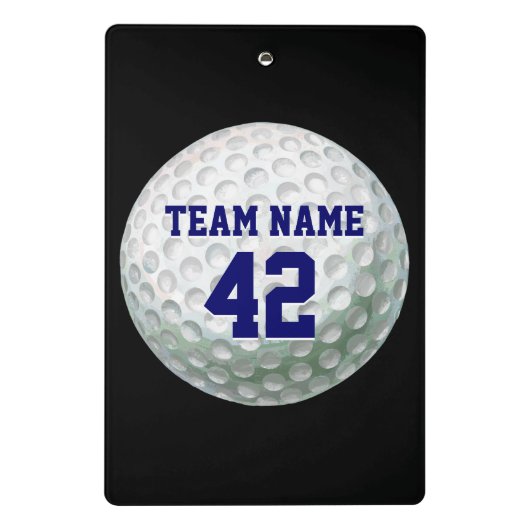 Spielername und Nummer Golf Ball Mini Klemmbrett (Rückseite)