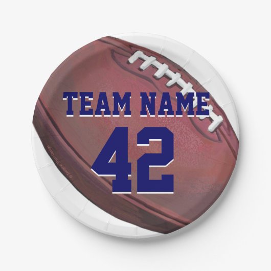 Spielername und Spielernummer Pappteller (Vorderseite)