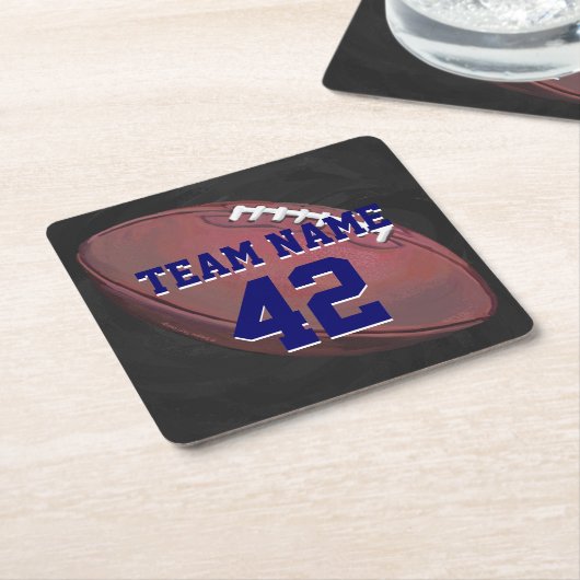 Spielername und Spielernummer Rechteckiger Pappuntersetzer (angewinkelt)