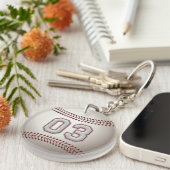 Spielernummer 03 - Coole Baseball-Sticks Schlüsselanhänger (Vorderseite rechts)